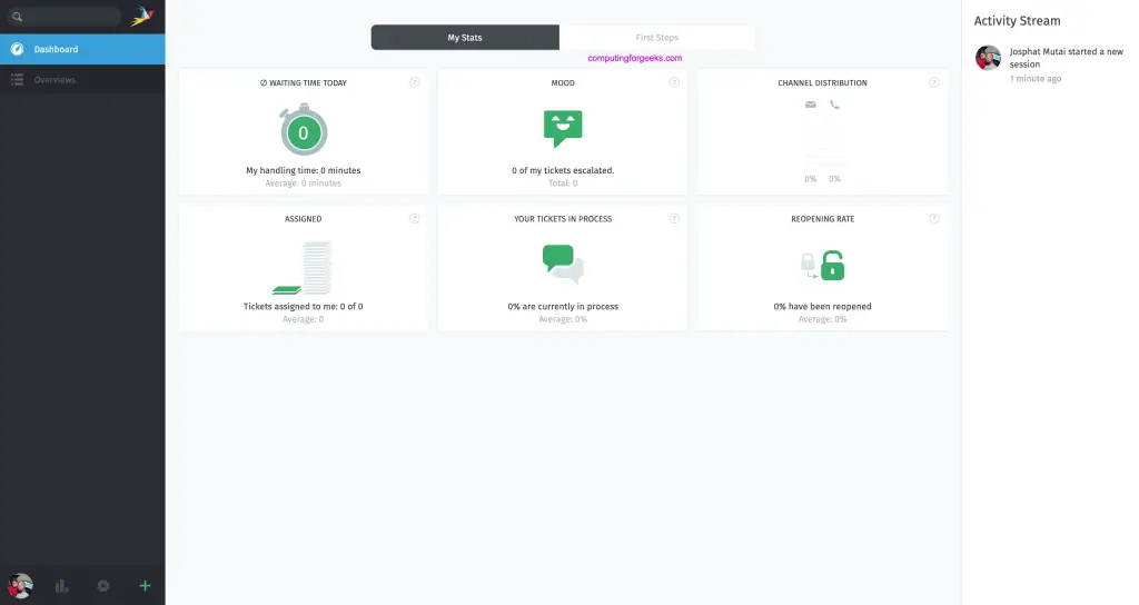 Install Zammad Helpdesk System on Ubuntu 20.04|18.04 6 Install Zammad Helpdesk Dashboard 06