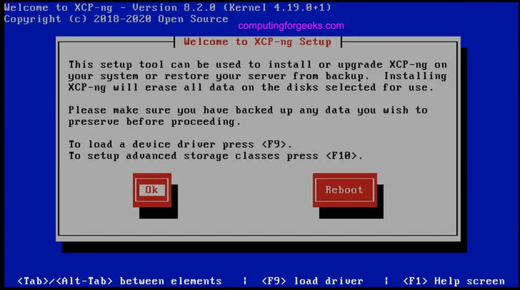 Install XCP-ng 8.2 Virtualization Platform - Step by Step with Screenshots 7 install XCP ng virtualization platform 07