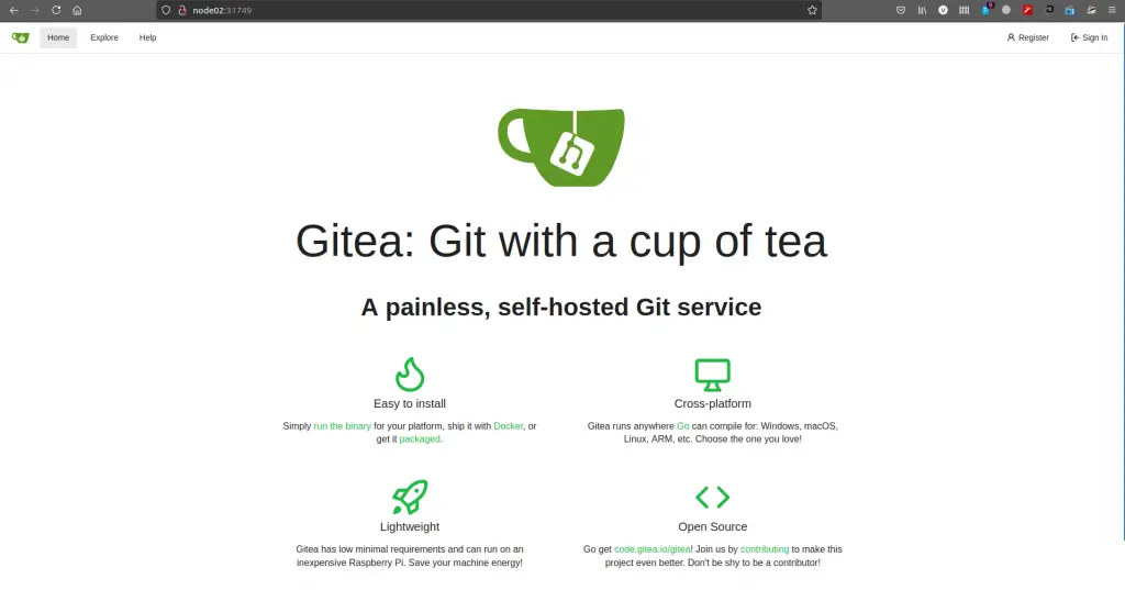 deploy Gitea on Kubernetes