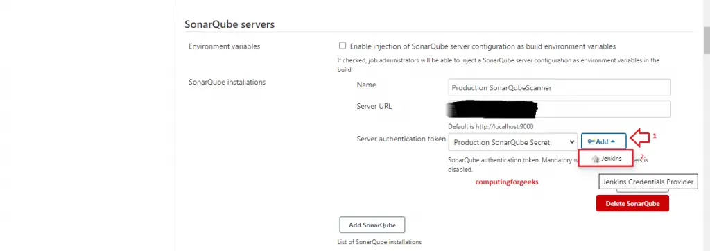 How To Integrate SonarQube with Jenkins 11 jenkins add sonarqube token 1