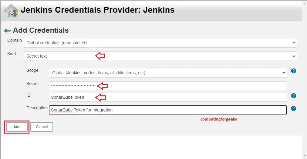 How To Integrate SonarQube with Jenkins 12 jenkins add sonarqube token 2