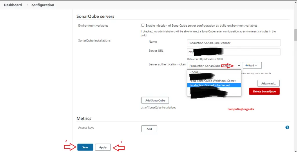 How To Integrate SonarQube with Jenkins 13 jenkins add sonarqube token 3 choose it