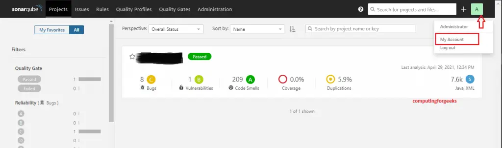 How To Integrate SonarQube with Jenkins 5 sonarqube my account