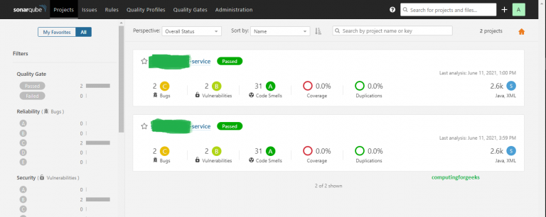sonarqube scan results