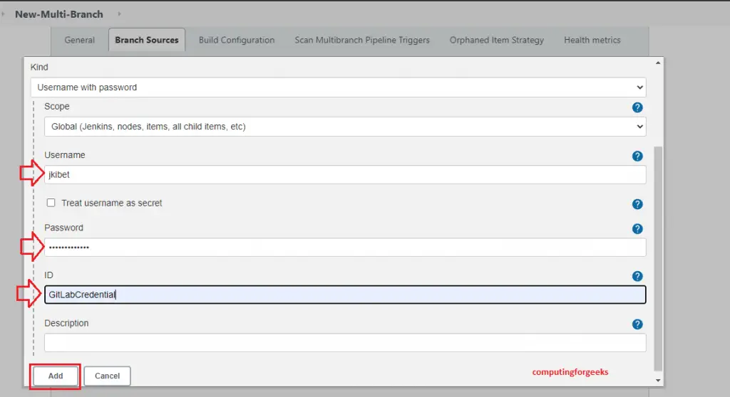 How To Use Multi-Branch Pipeline in Jenkins 13 jenkins credential username password and ID