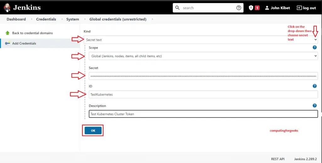How To Add Multiple Kubernetes Clusters to Jenkins 9 kubernetes jenkins manage credentials add credentialstep3