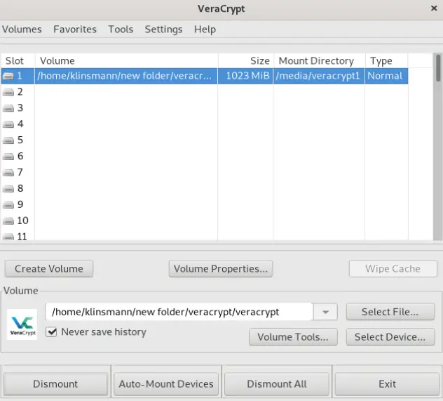 Encrypt Files and Directories on Linux using VeraCrypt 17 How To Encrypt Files and Directories on Linux using VeraCrypt 26