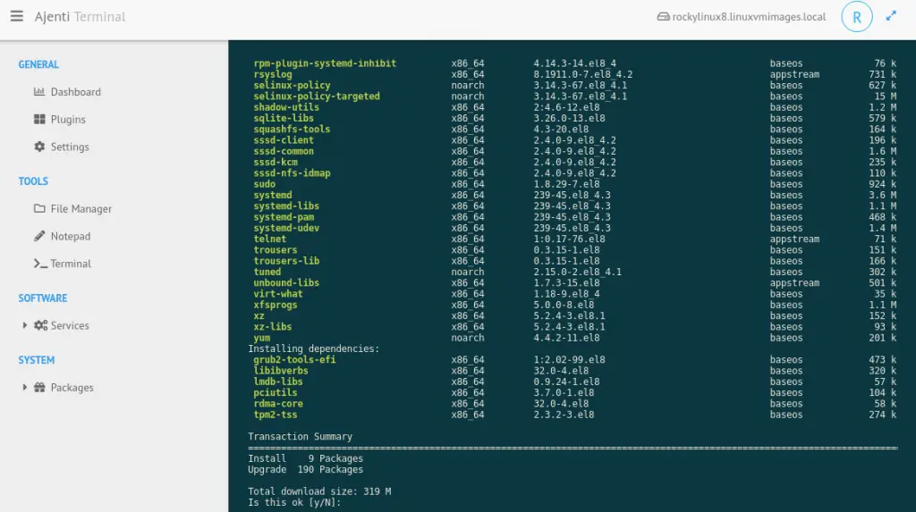 Install Ajenti Control Panel on CentOS 8 | RHEL 8 | Rocky Linux 8 8 Install Ajenti Control Panel on CentOS 8RHEL 8Rocky Linux 8 8
