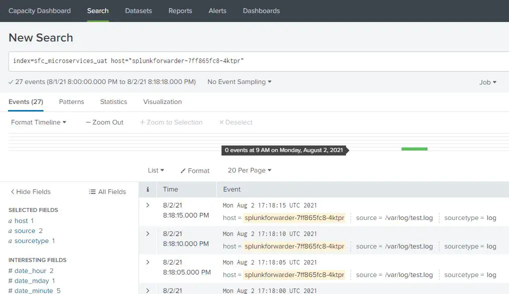Send Logs to Splunk on Kubernetes using Splunk Forwarder 2 splunk logs