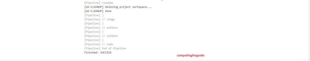 workspace jenkins cleanup message in console step3