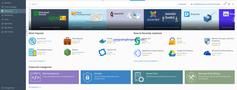 Install Plesk Control Panel on CentOS 8 AlmaLinux 8 10