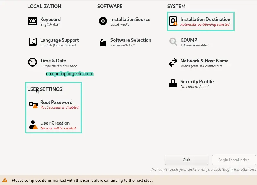 Install CentOS Stream 9 - Complete Steps With Screenshots 14 How To Install CentOS 9 Stream – Complete Steps With Screenshots 16