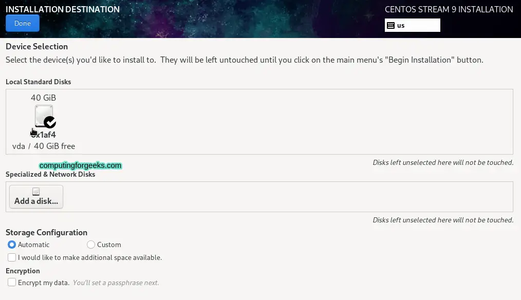 Install CentOS Stream 9 - Complete Steps With Screenshots 15 How To Install CentOS 9 Stream – Complete Steps With Screenshots 17