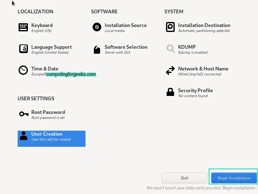 Install CentOS Stream 9 - Complete Steps With Screenshots 18 How To Install CentOS 9 Stream – Complete Steps With Screenshots 20