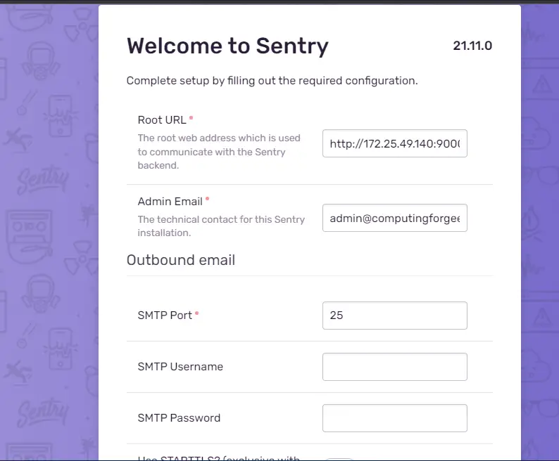 How to install Sentry in Debian 11 / Debian 10 2 sentry config 1