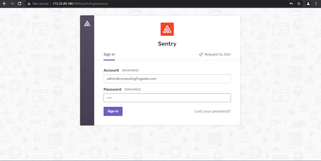 How to install Sentry in Debian 11 / Debian 10 1 sentry login with details