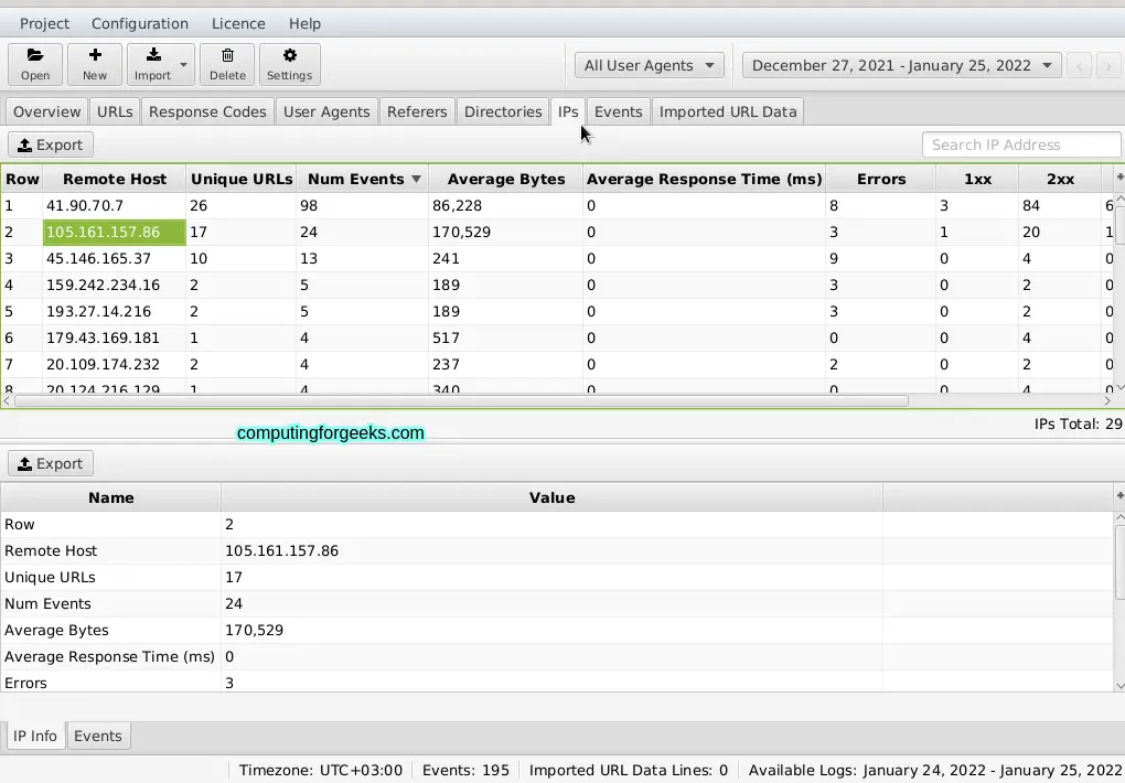 Analyze Nginx Apache Log Files using SEO Log File Analyser 10