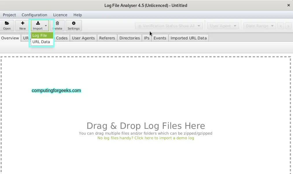 Analyze Nginx Apache Log Files using SEO Log File Analyser 3
