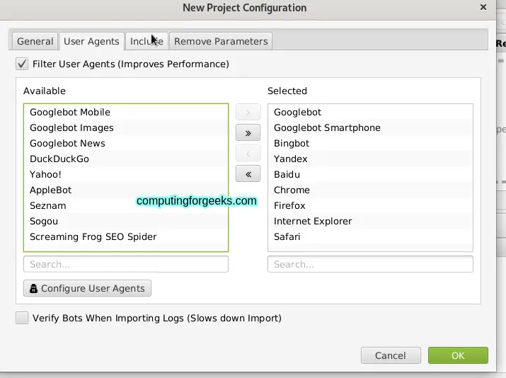 Analyze Nginx Apache Log Files using SEO Log File Analyser 5