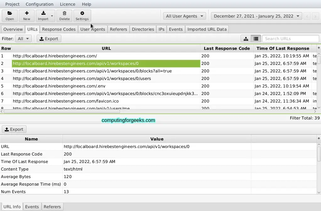 Analyze Nginx Apache Log Files using SEO Log File Analyser 8