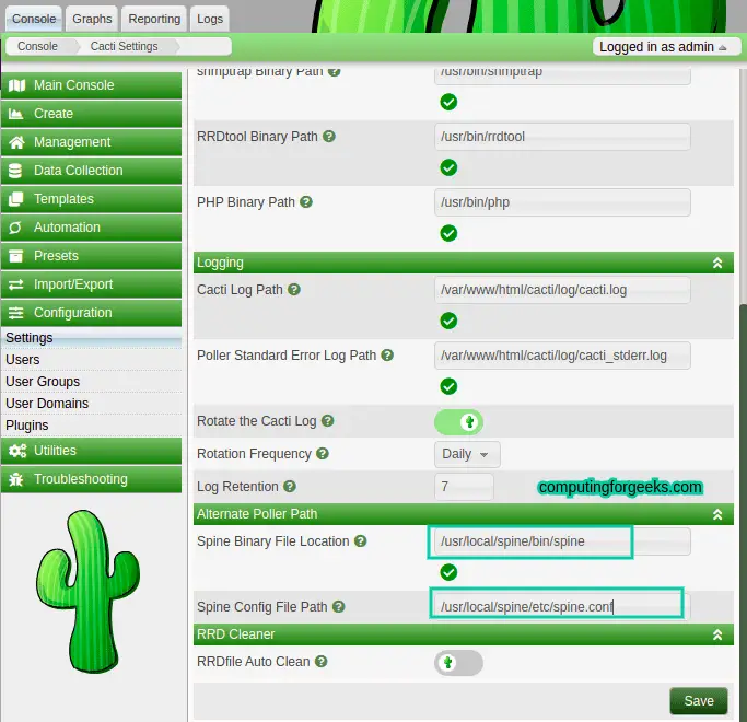 How To Install Cacti Spine poller on Ubuntu 20.04|18.04 2 How To Install Cacti Spine poller on Ubuntu 20.0418.04 1