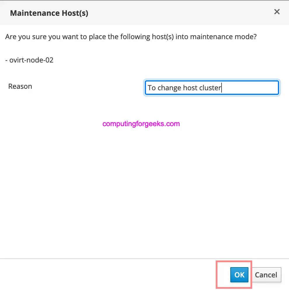 Move oVirt/RHEV Hypervisor Host Between Clusters or Data Centers 4 ovirt rhev migrate host between clusters 03