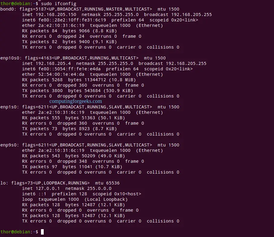 Configure Network NIC Teaming on Debian 12/11/10 7 Configure Network NIC Teaming on Debian 6