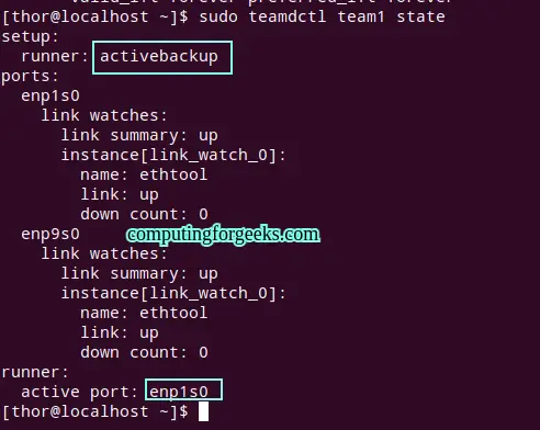 Configure Network NIC Teaming on Rocky Linux 8|AlmaLinux 8 5 Configure Network NIC Teaming on Rocky Linux Alma Linux 7
