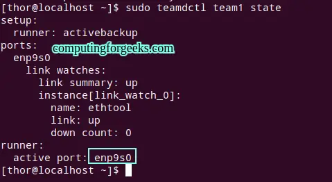 Configure Network NIC Teaming on Rocky Linux 8|AlmaLinux 8 6 Configure Network NIC Teaming on Rocky Linux Alma Linux 8