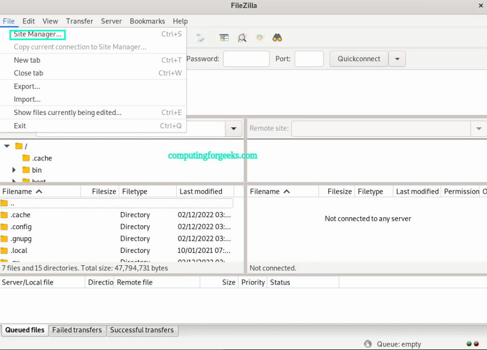 Configure Vsftpd FTP Server on Rocky Linux AlmaLinux 2