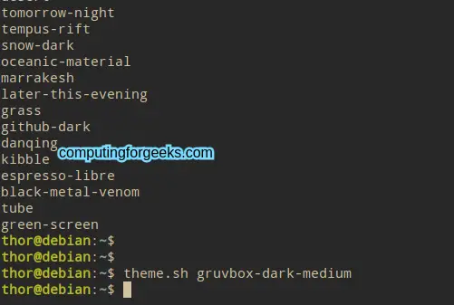 Easily Change Linux/macOS Terminal Theme using theme.sh 3 How To Easily Change LinuxmacOS Terminal Theme using theme.sh 2