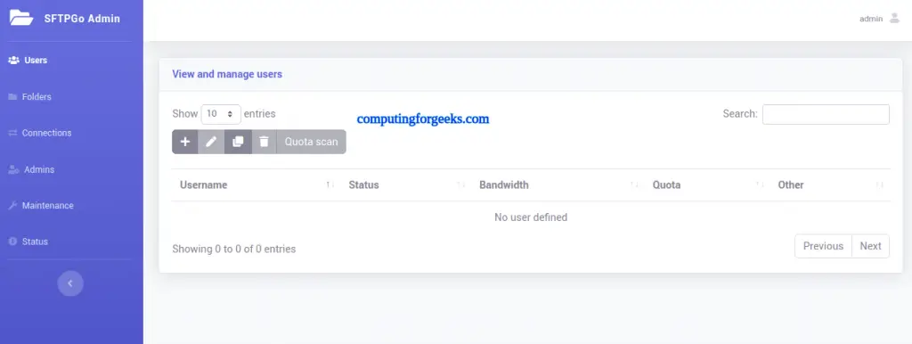 Setup Secure FTP Server(SFTP) with WebDAV using SFTPGo 3 How To Setup Secure FTP ServerSFTP with WebDAV using SFTPGo 1