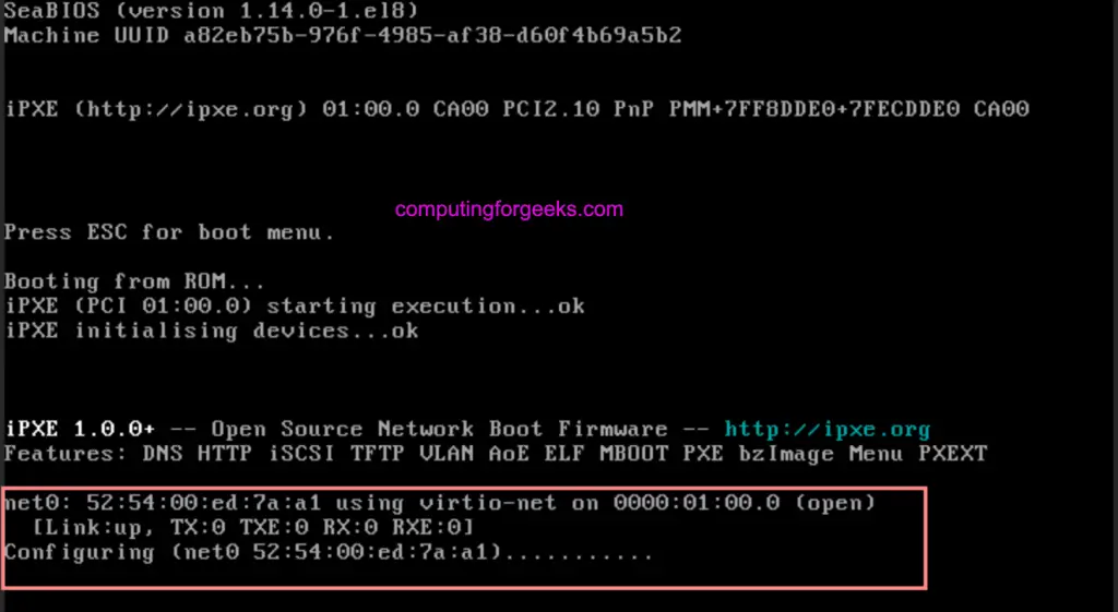 Install Virtual Machines on KVM using PXE Kickstart 04