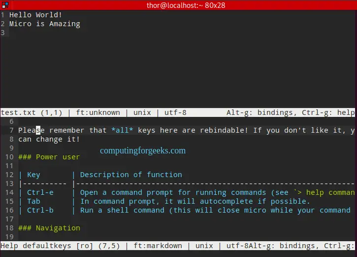 Install and Use Micro terminal text editor on Rocky/AlmaLinux 8 4 Install and Use Micro terminal text editor on RockyAlmaLinux 3