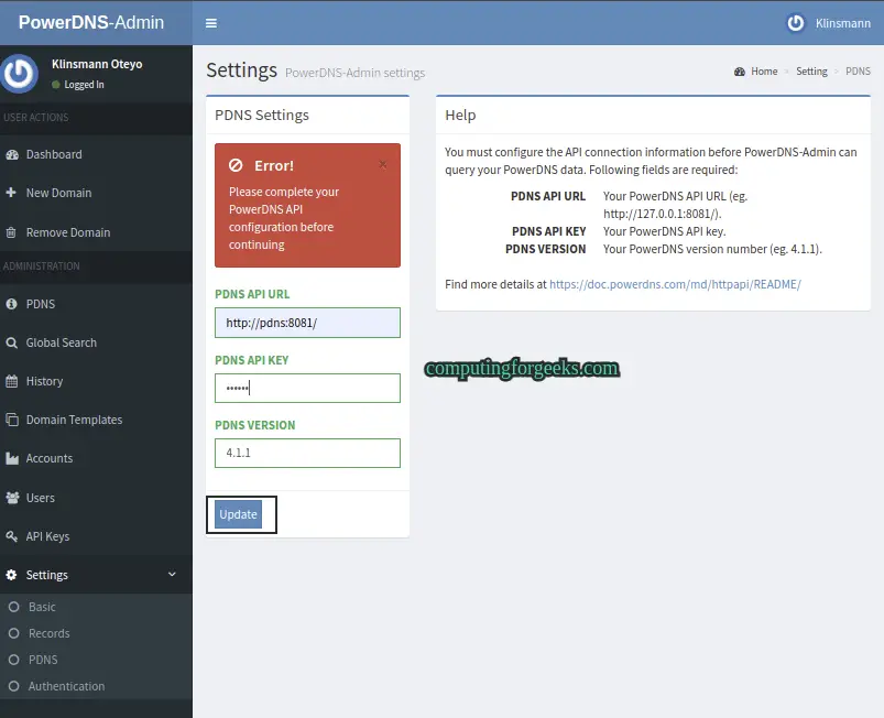 Running PowerDNS and PowerDNS Admin in Docker Containers 4 Running PowerDNS and PowerDNS Admin in Docker Containers 11