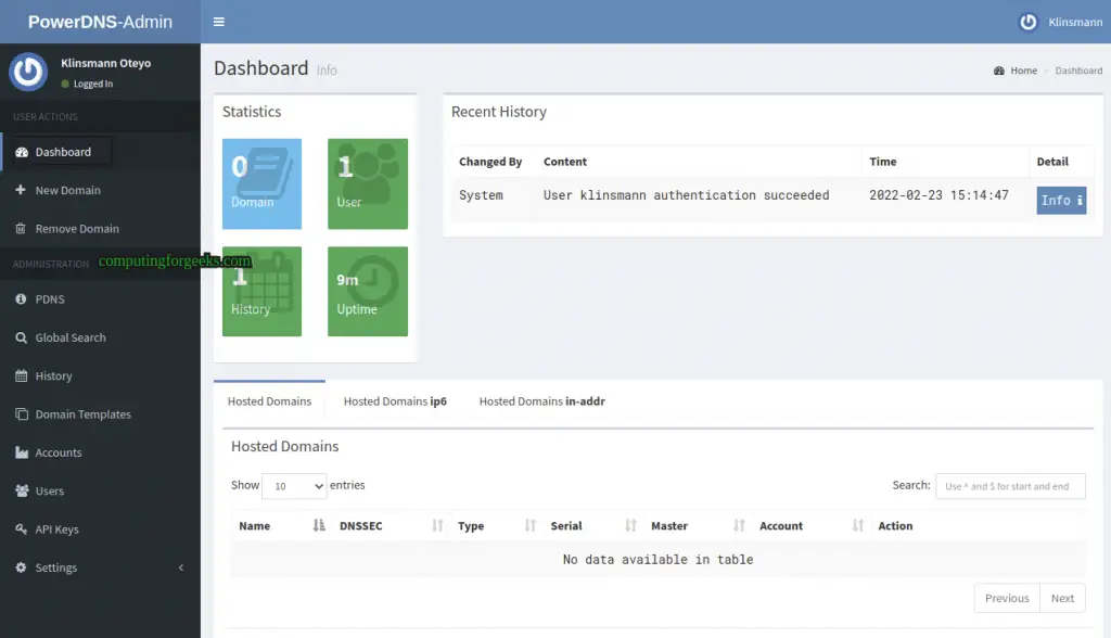 Running PowerDNS and PowerDNS Admin in Docker Containers 5 Running PowerDNS and PowerDNS Admin in Docker Containers 5