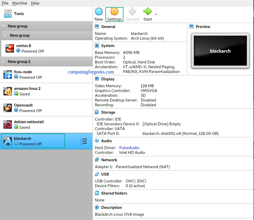 Install BlackArch Linux on VirtualBox or VMWare using OVA 5 Install BlackArch Linux on VirtualBoxVMWare Workstation using OVA image 4