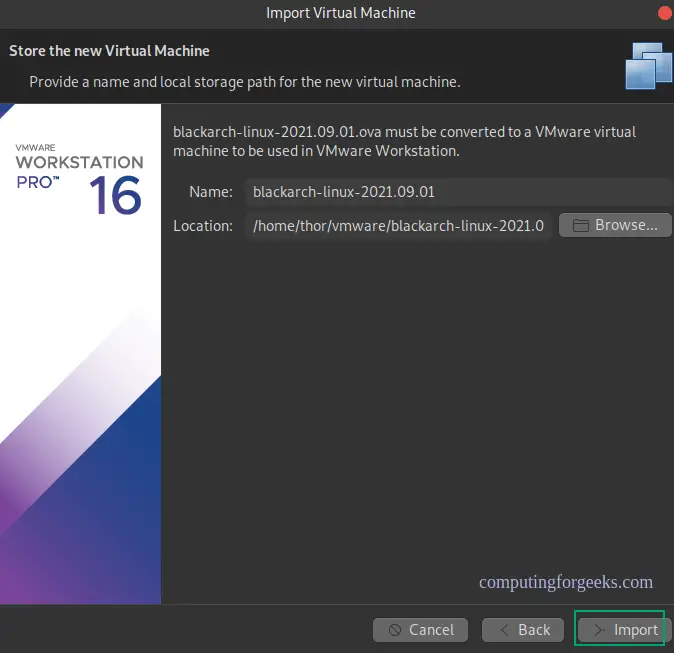 Install BlackArch Linux on VirtualBox or VMWare using OVA 8 Install BlackArch Linux on VirtualBoxVMWare Workstation using OVA image 7