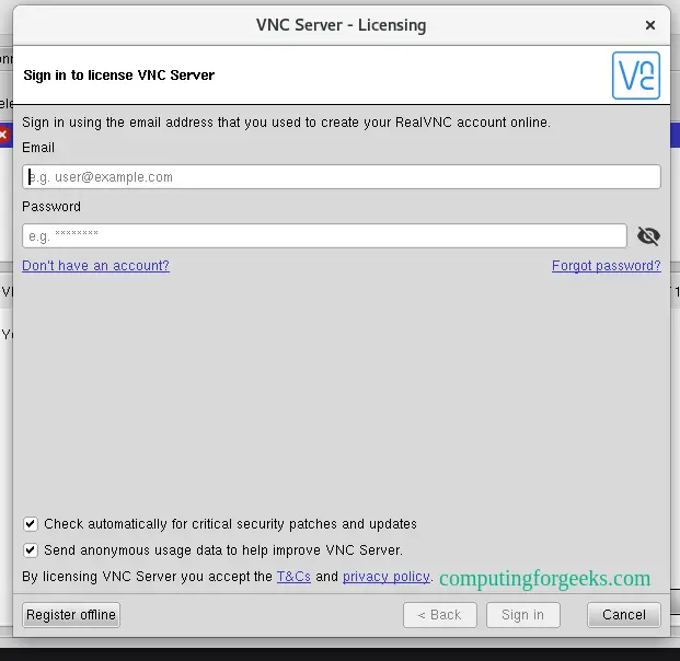 Setup RealVNC Server and Client on Rocky Linux 8|AlmaLinux 8 5 Setup RealVNC Server and Client on Rocky LinuxAlmaLinux 4