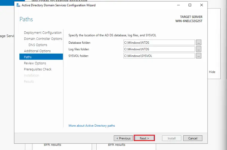 Install Active Directory Domain Services in Windows Server 2022 18 15 Paths