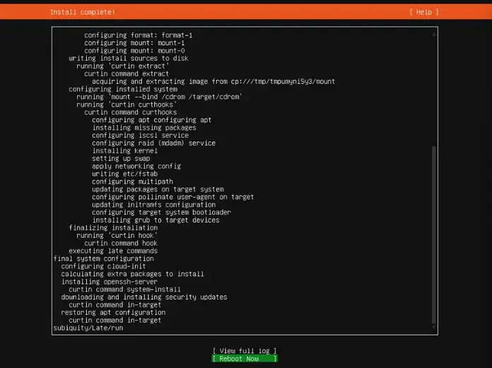 Install Ubuntu Server 22.04 (Jammy Jellyfish) Step by Step 14 8 reboot now ubuntu server 22.04 install