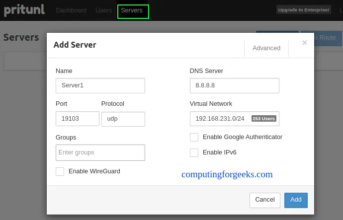 Install and Configure Pritunl VPN server on Amazon Linux 2 8 Install and Configure Pritunl VPN server on Amazon Linux 2 7