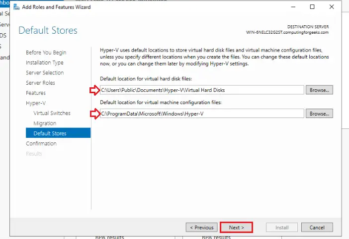 10 hyper v default stores