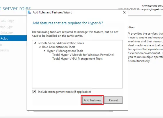 6 hyper v add features