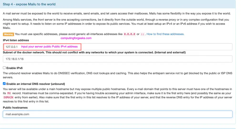 Install Mailu mail server on Ubuntu 22.04|20.04|18.04 4 install mailu on ubuntu ipv4