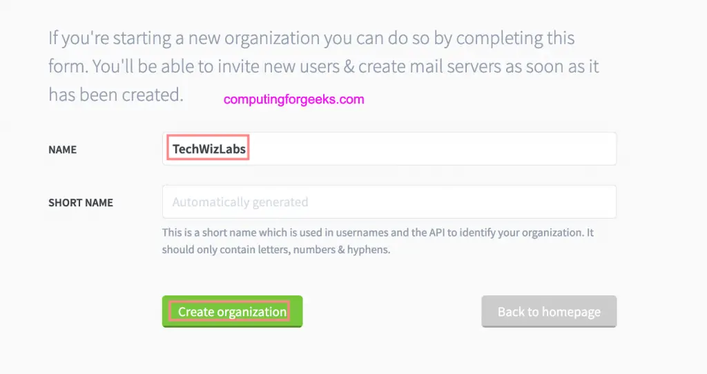 Install Postal Mail Server on Ubuntu 22.04|20.04|18.04 4 postal add organization