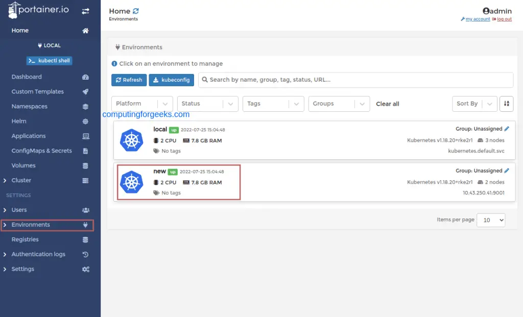 How To Manage Kubernetes Cluster using Portainer Dashboard 11 Kubernetes Cluster using Portainer Web Dashboard 9