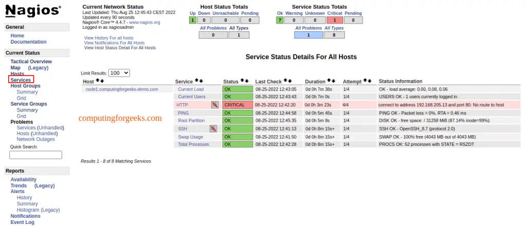 Install Nagios Server on Rocky Linux 9 / AlmaLinux 9 8 Nagios Server on Rocky LinuxAlmaLinux 8