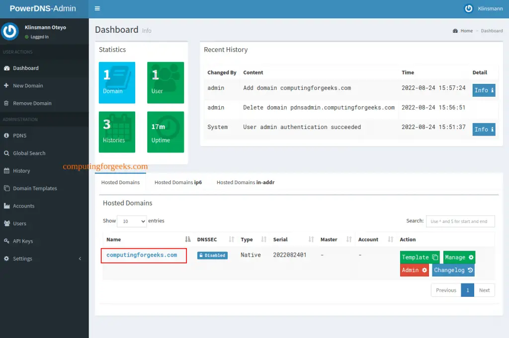 Configure PowerDNS and PowerDNS Admin on Rocky Linux 9|8 8 PowerDNS and PowerDNS Admin on Rocky Linux 98 7