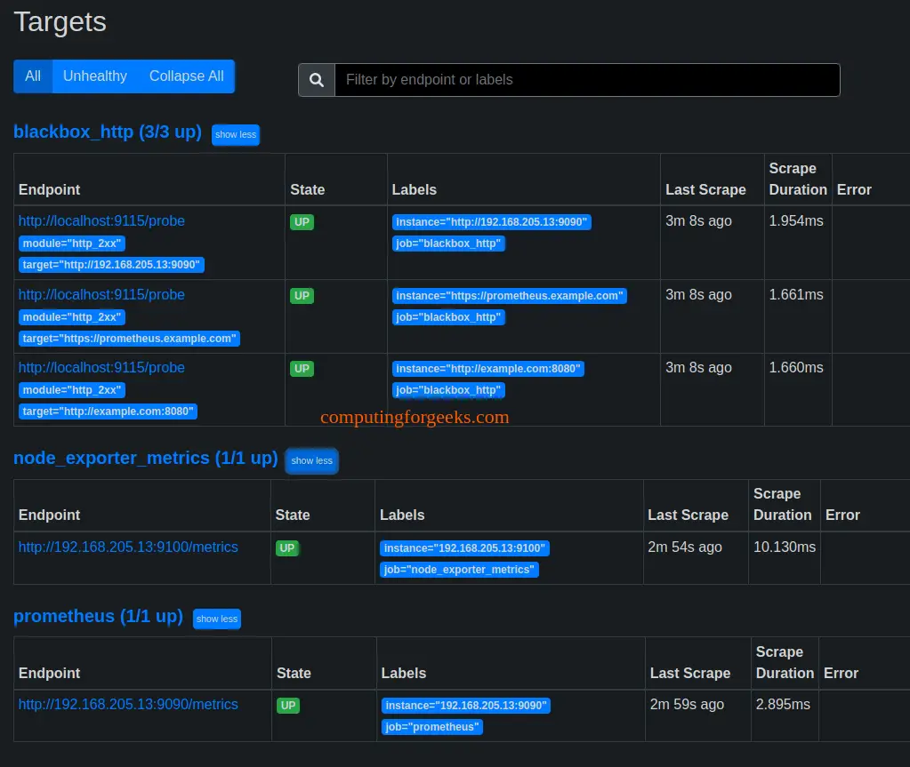 Install Prometheus with Node Exporter on Rocky Linux 9/AlmaLinux 9 5 Prometheus with Node Exporter 3